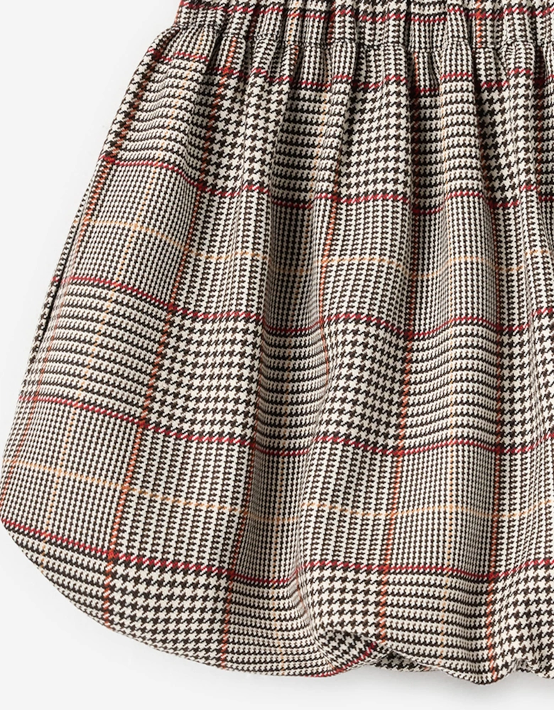 Girls Check Skirt in Brown