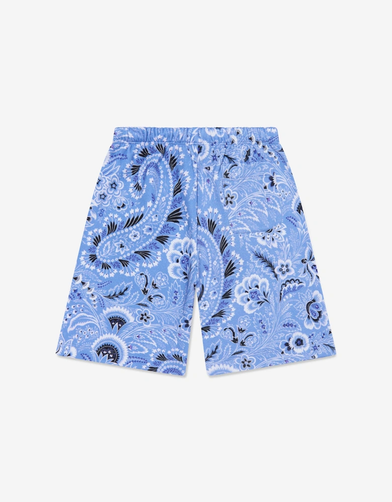 Boys Floral Paisley Shorts in Blue