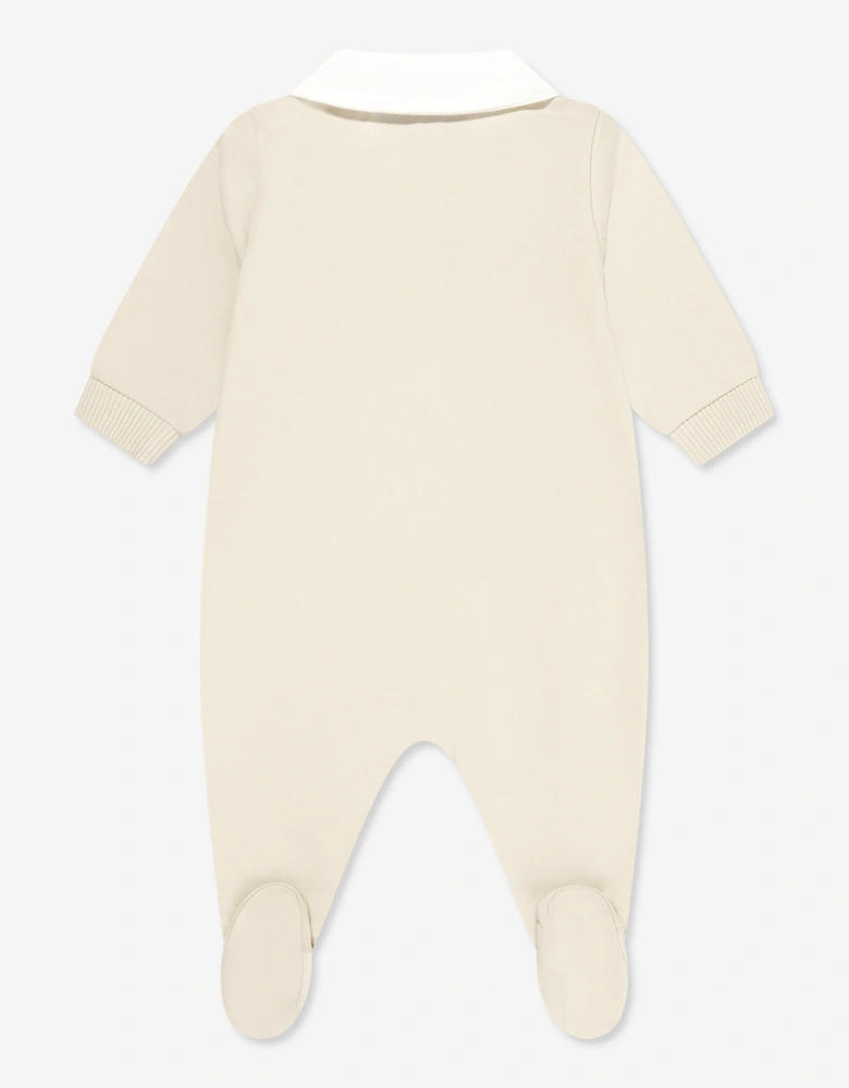 Baby Bear Logo Babygrow in Beige