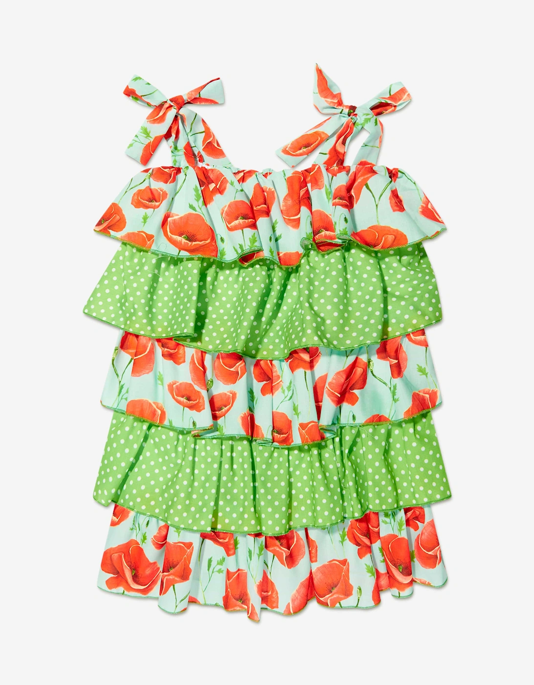 Girls Ruffle Poppy Dress in Turquoise, 5 of 4