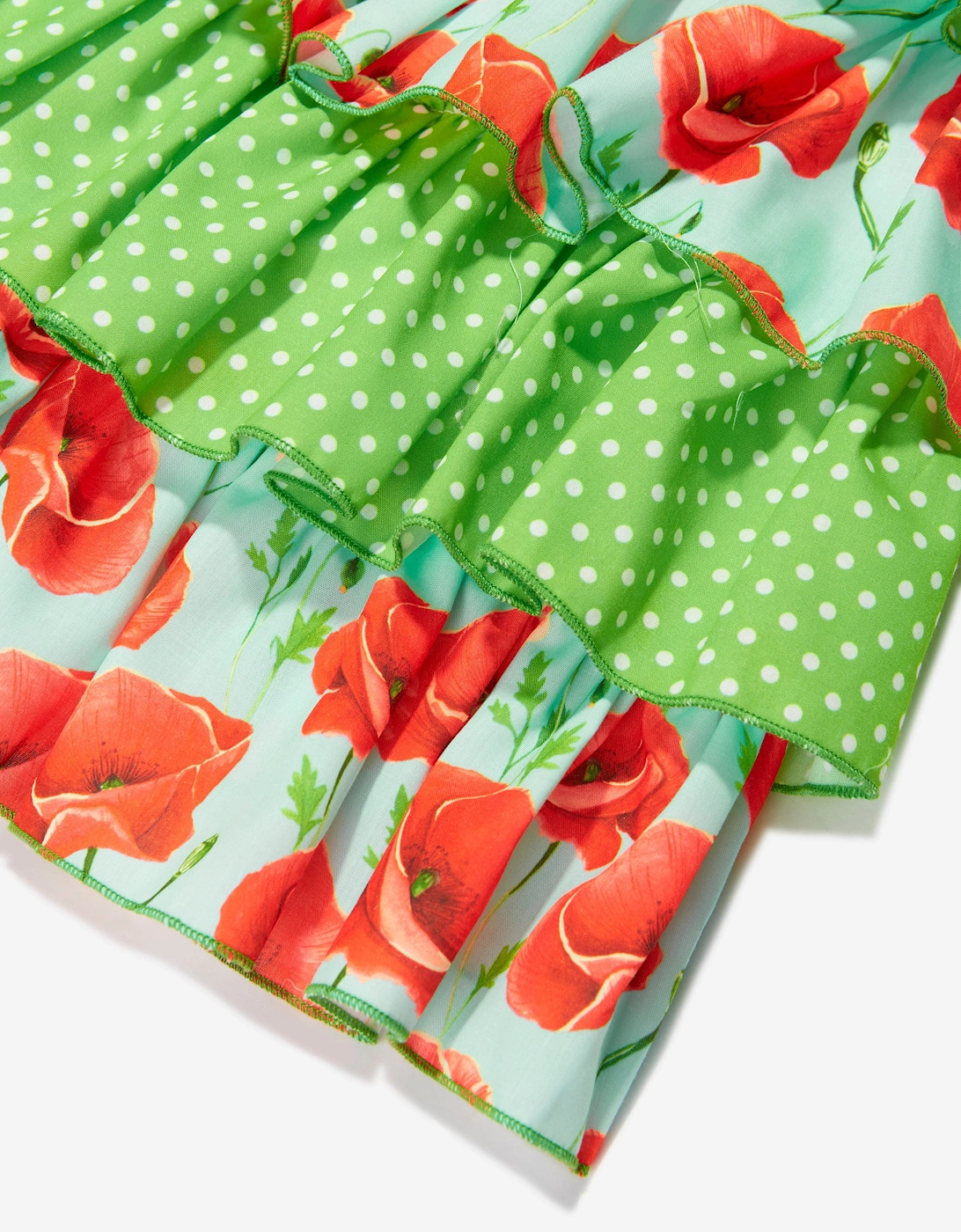 Girls Ruffle Poppy Dress in Turquoise