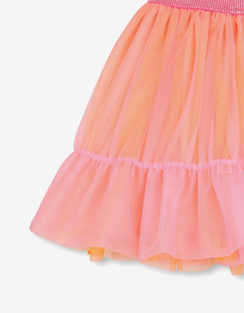 Billieblush Girls Tulle Flower Skirt in Pink