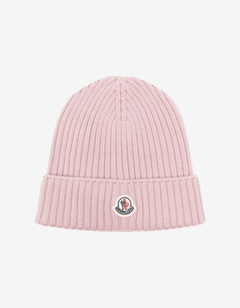 Enfant Girls Wool Beanie Hat in Pink