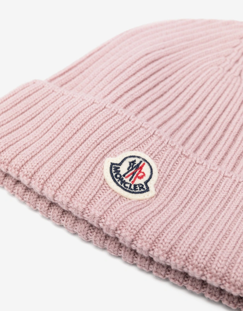 Enfant Girls Wool Beanie Hat in Pink