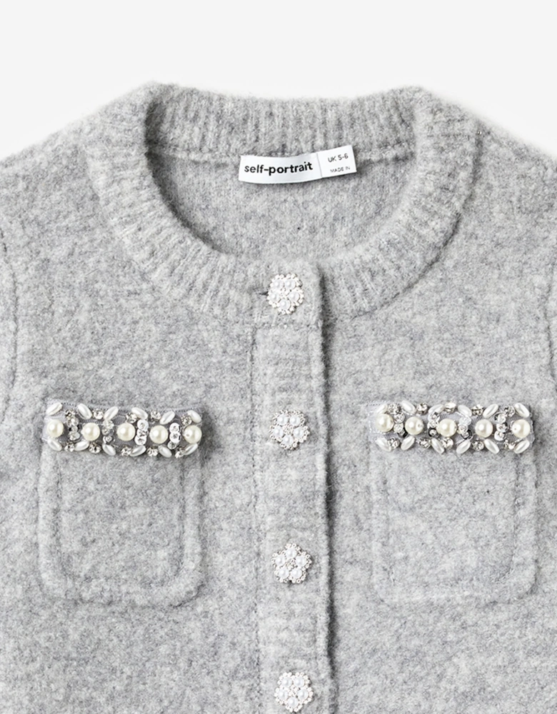 Girls Knitted Cardigan in Grey