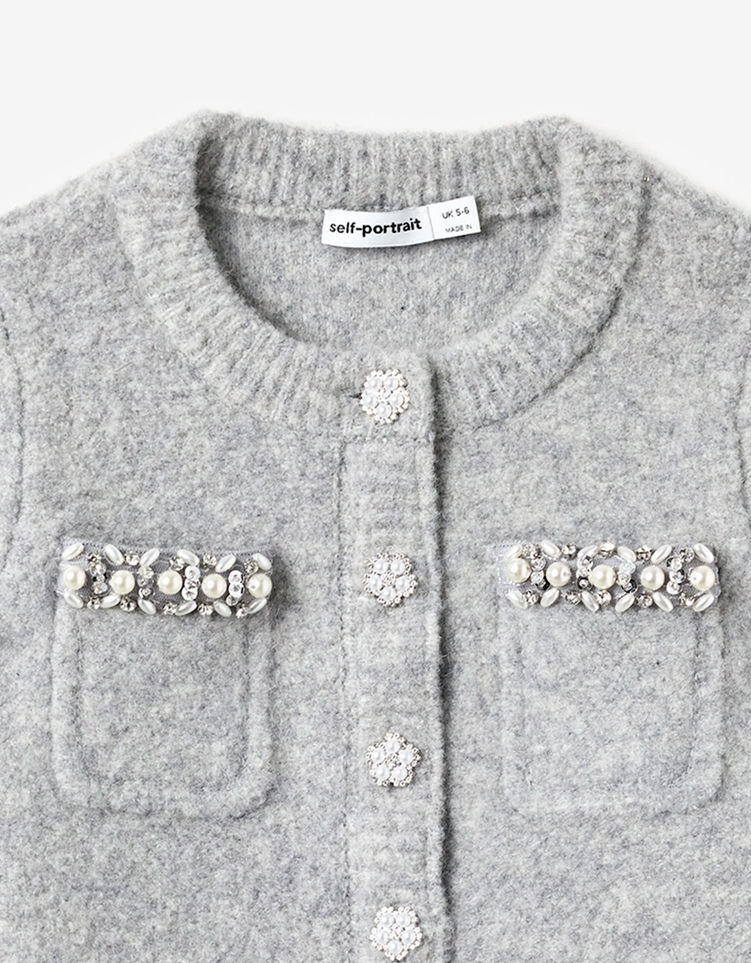 Girls Knitted Cardigan in Grey