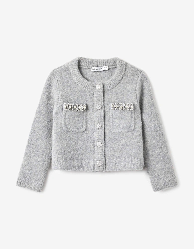 Girls Knitted Cardigan in Grey