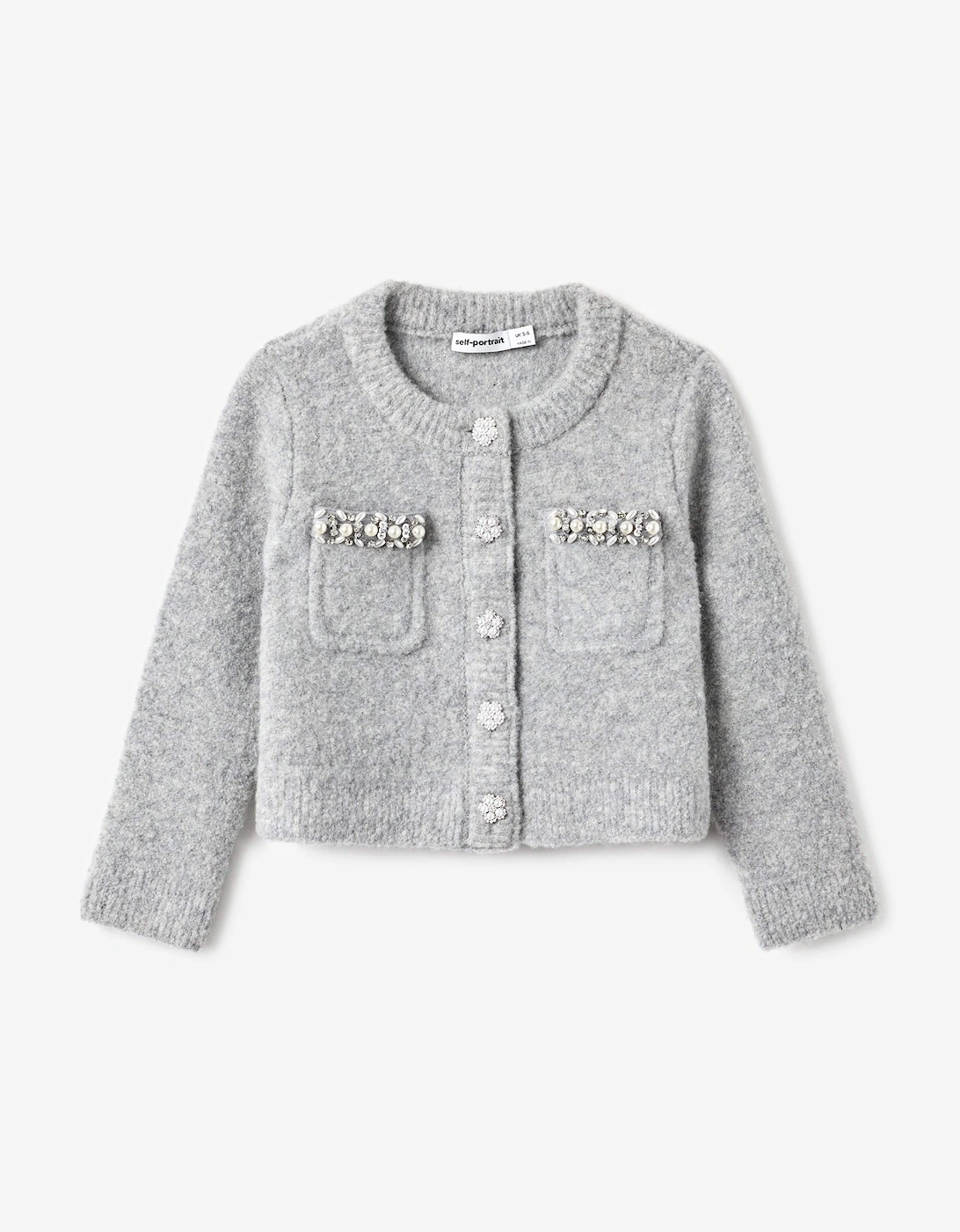 Girls Knitted Cardigan in Grey, 5 of 4