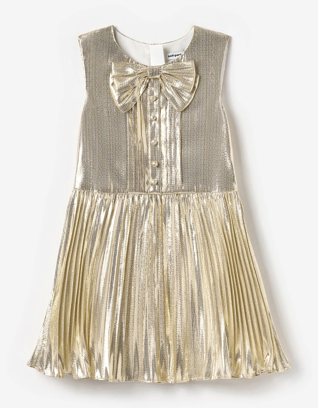 Girls Metallic Sleeveless Dress in Gold, 5 of 4