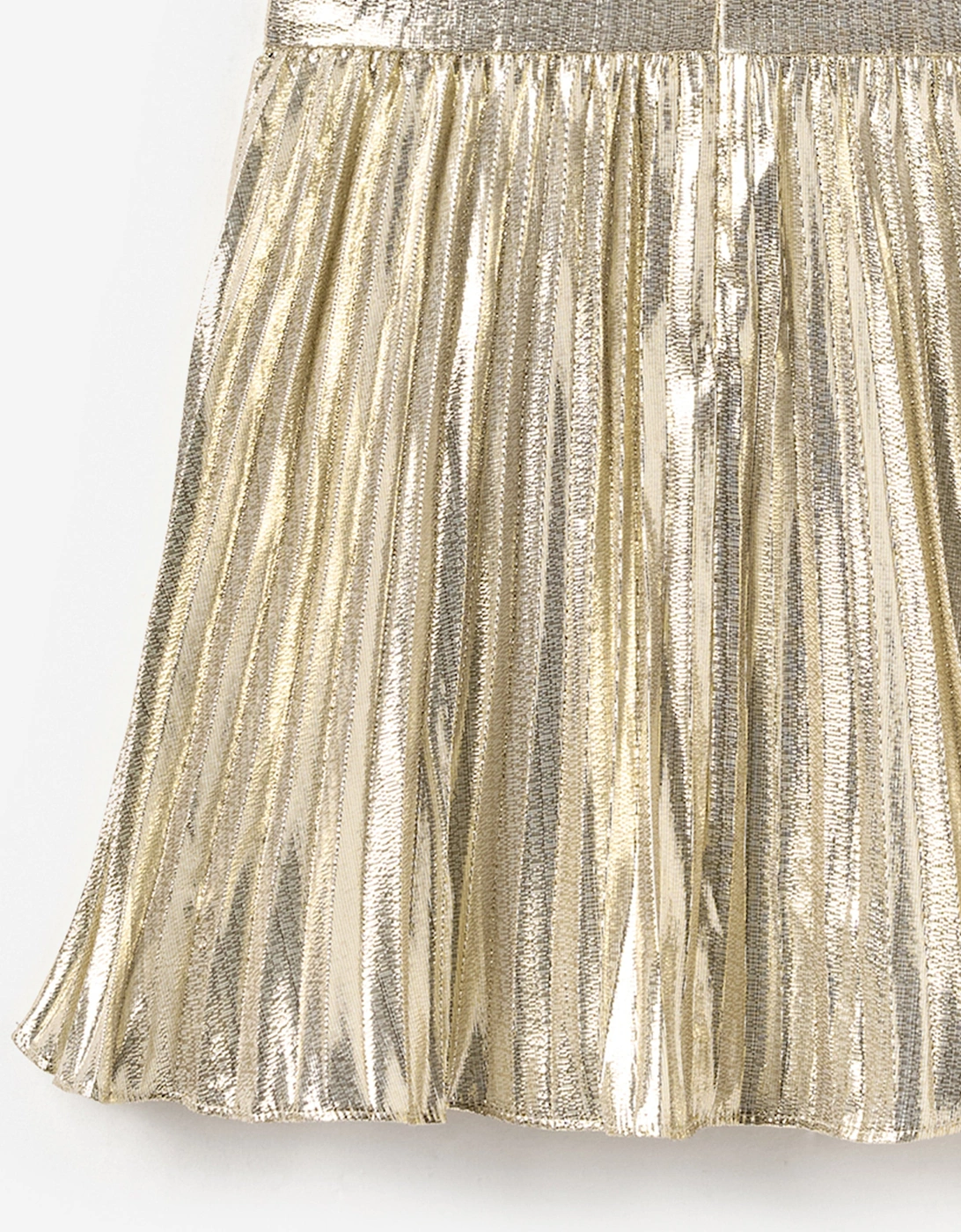 Girls Metallic Sleeveless Dress in Gold