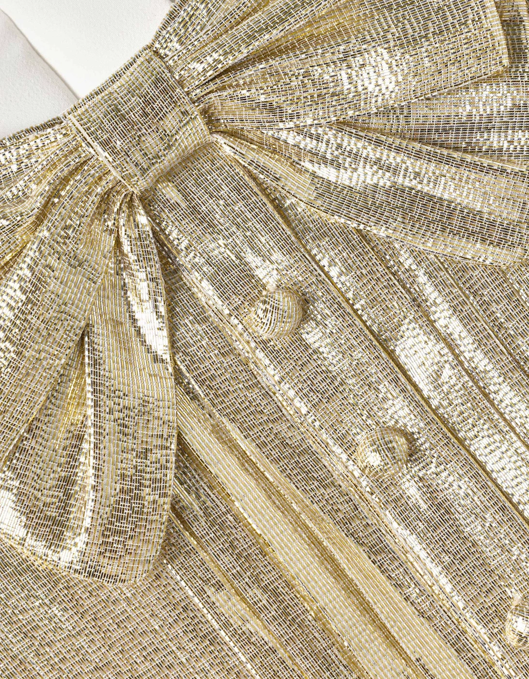Girls Metallic Sleeveless Dress in Gold