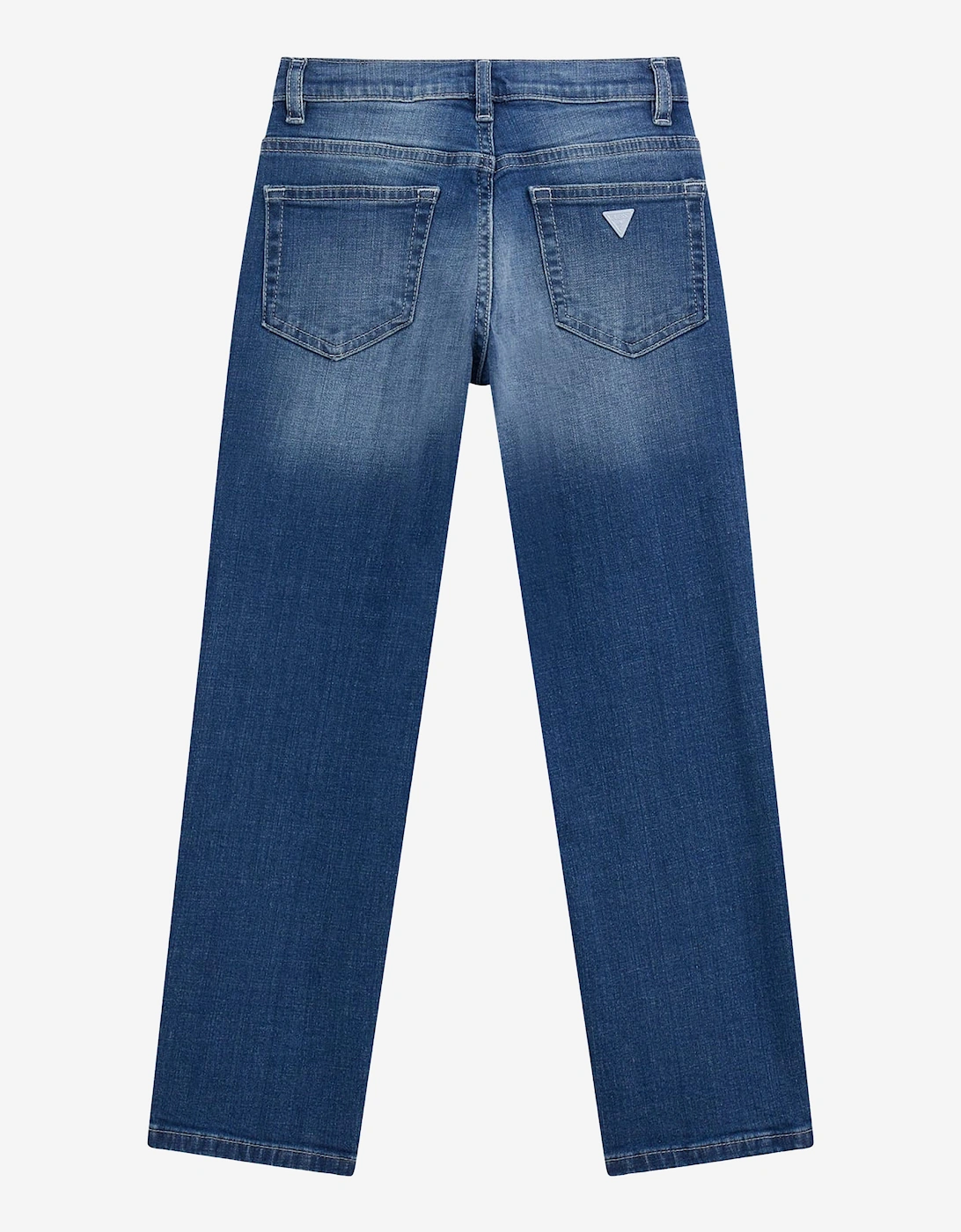 Girls Stretch Denim Straight Jeans in Blue