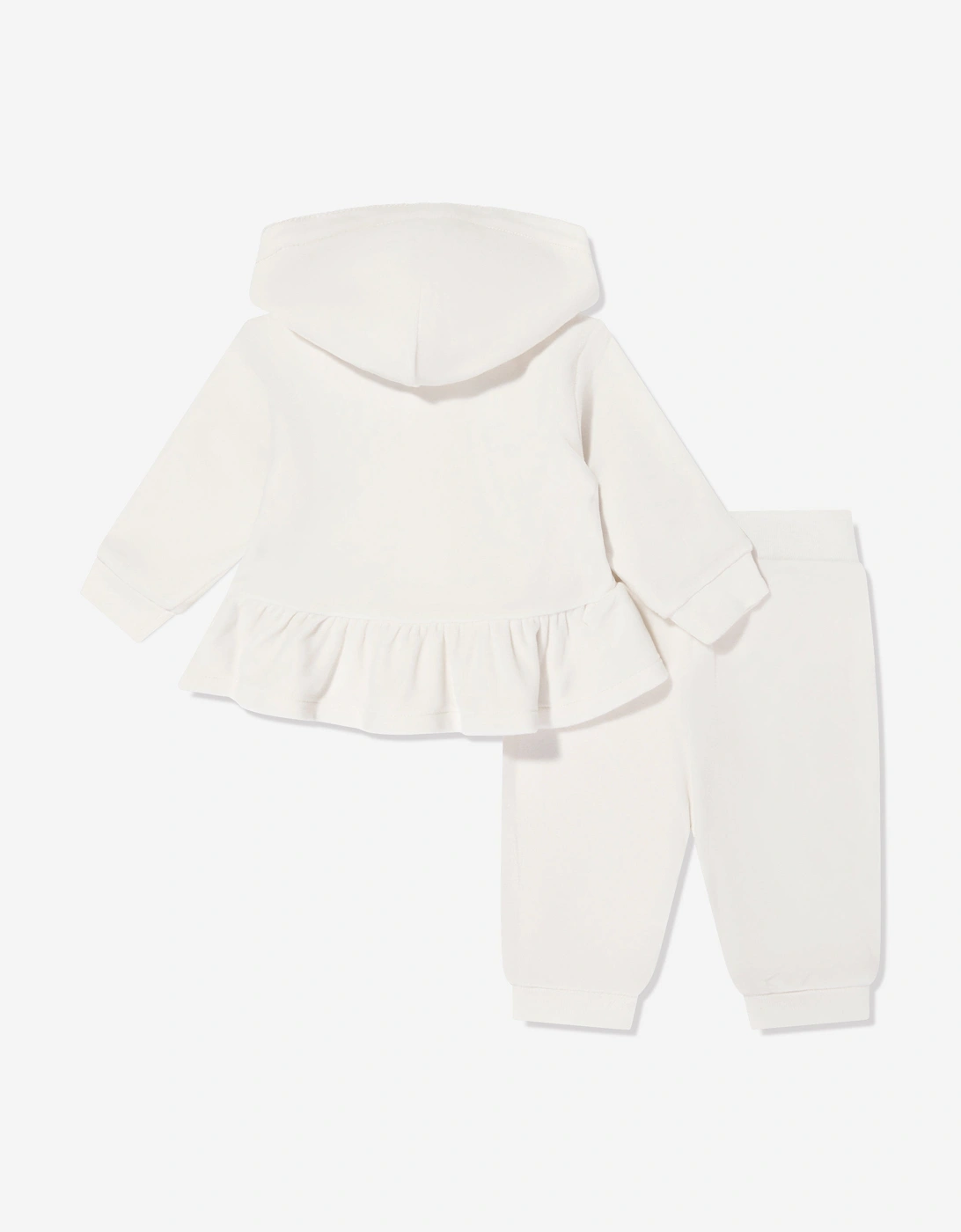Baby Girls Velour Logo Tracksuit in White