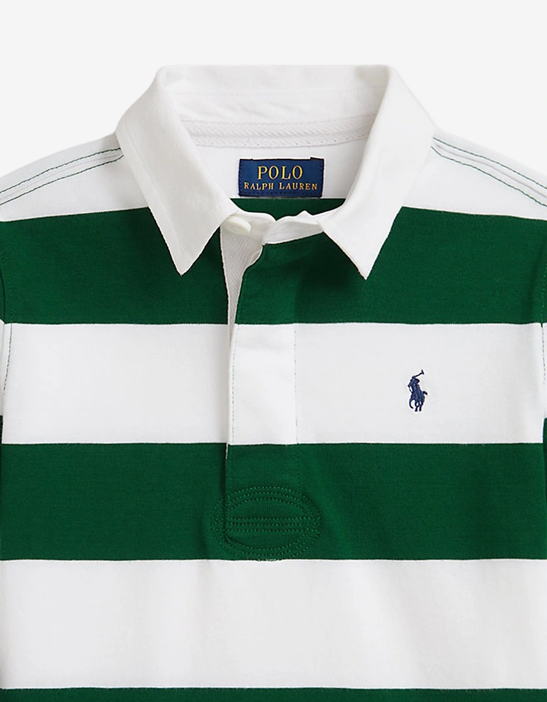 Boys Striped Rugby Shirt in Green