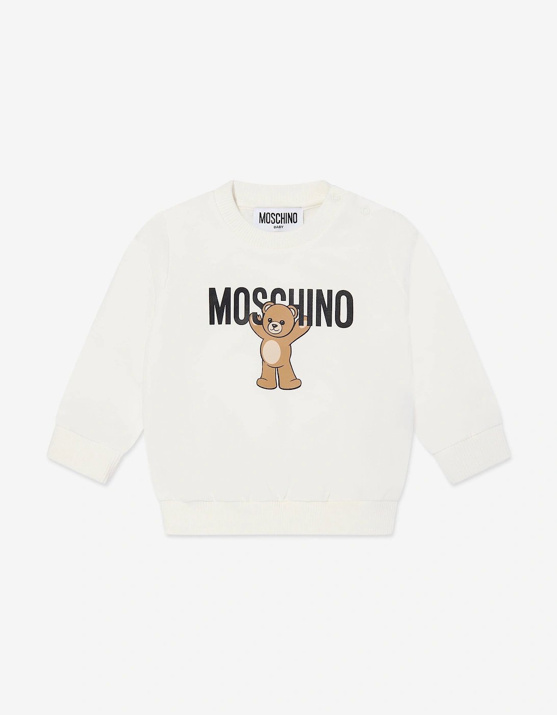 Baby Teddy Bear Logo Sweatshirt in Ivory, 5 of 4