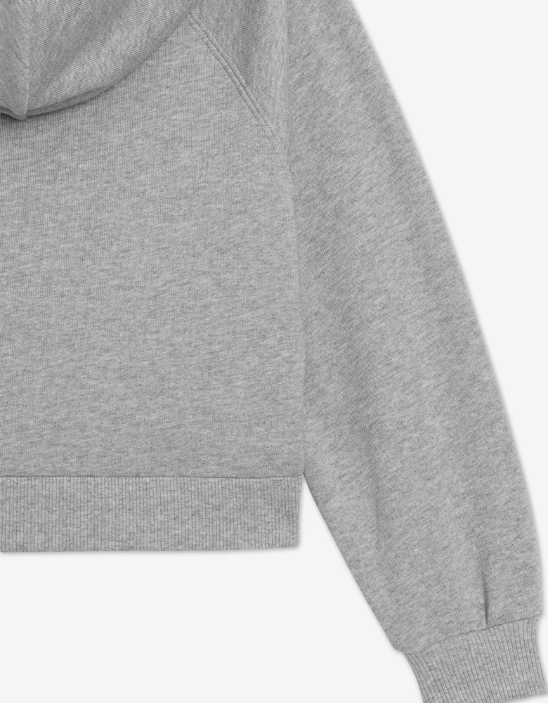 Girls Embroidered Logo Hoodie in Grey