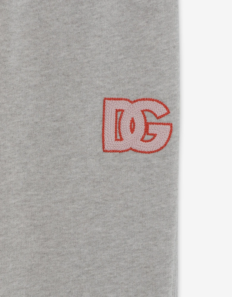 Girls Embroidered Logo Joggers in Grey