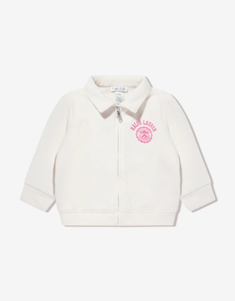 Baby Girls Tracksuit Set in White