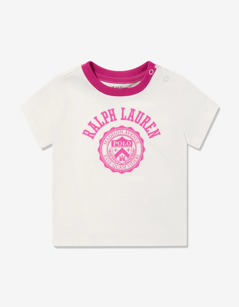 Baby Girls Tracksuit Set in White