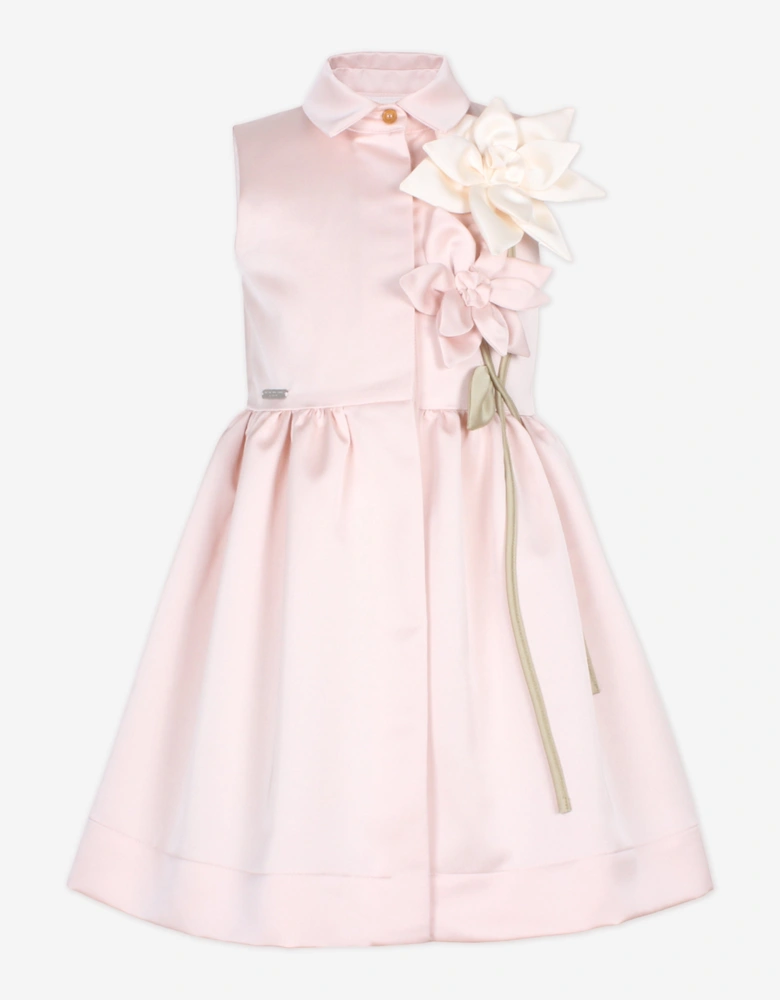 Girls Evergreen Sleeveless Dress in Pink