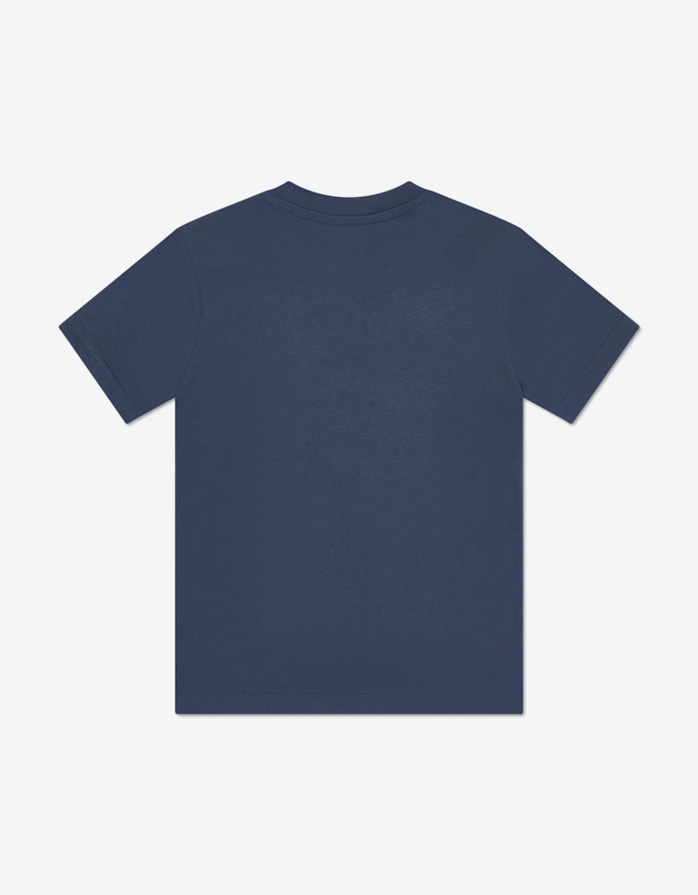 Boys Jersey Stacked Logo T-Shirt in Navy