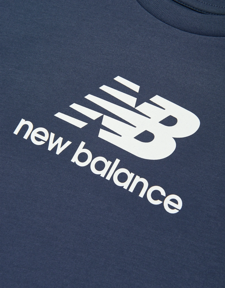 Boys Jersey Stacked Logo T-Shirt in Navy