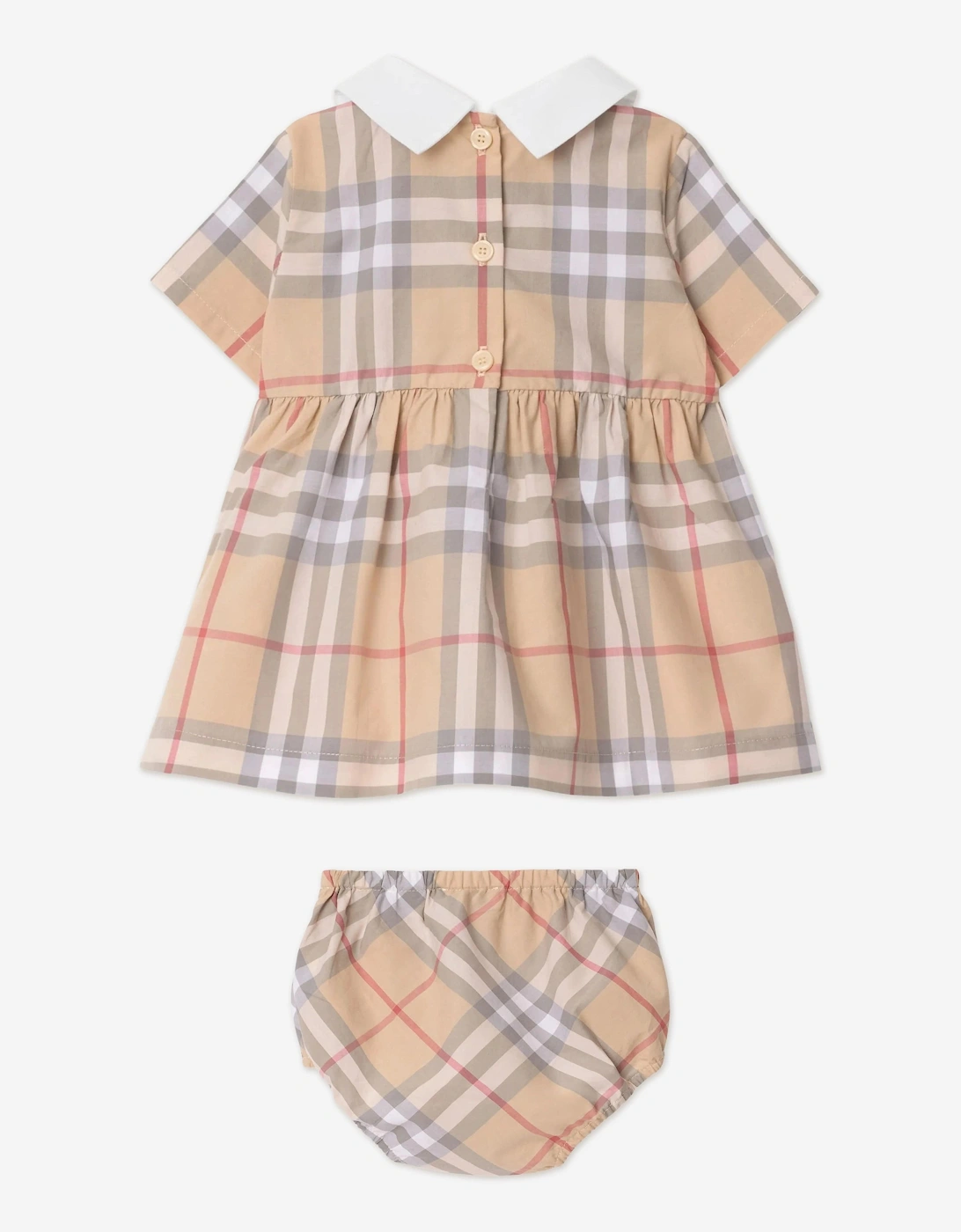 Baby Girls Geraldine Check Dress in Beige