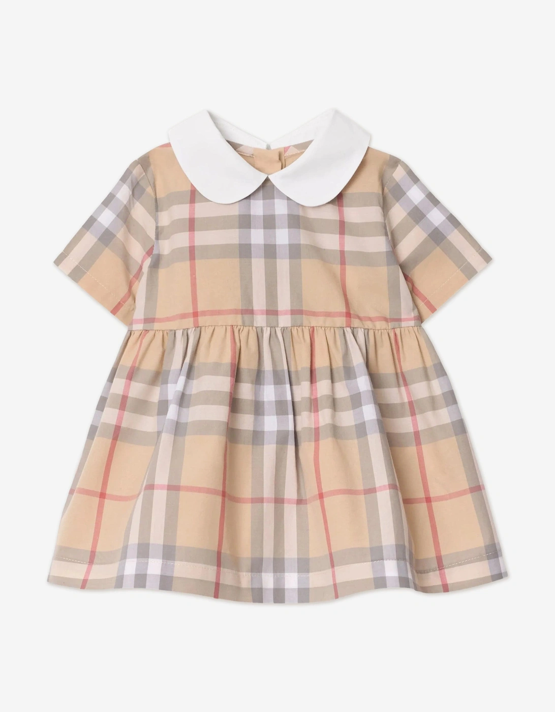 Baby Girls Geraldine Check Dress in Beige