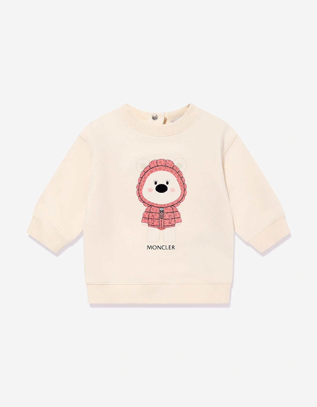 Enfant Baby Girls Bear Sweatshirt in Cream, 5 of 4