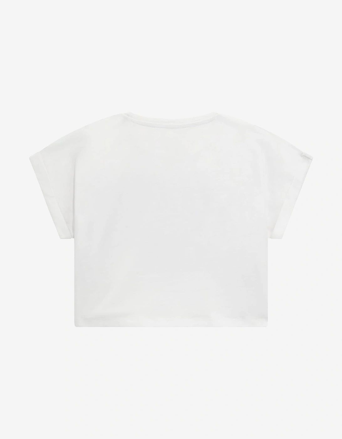 Girls Cropped Logo T-Shirt in White