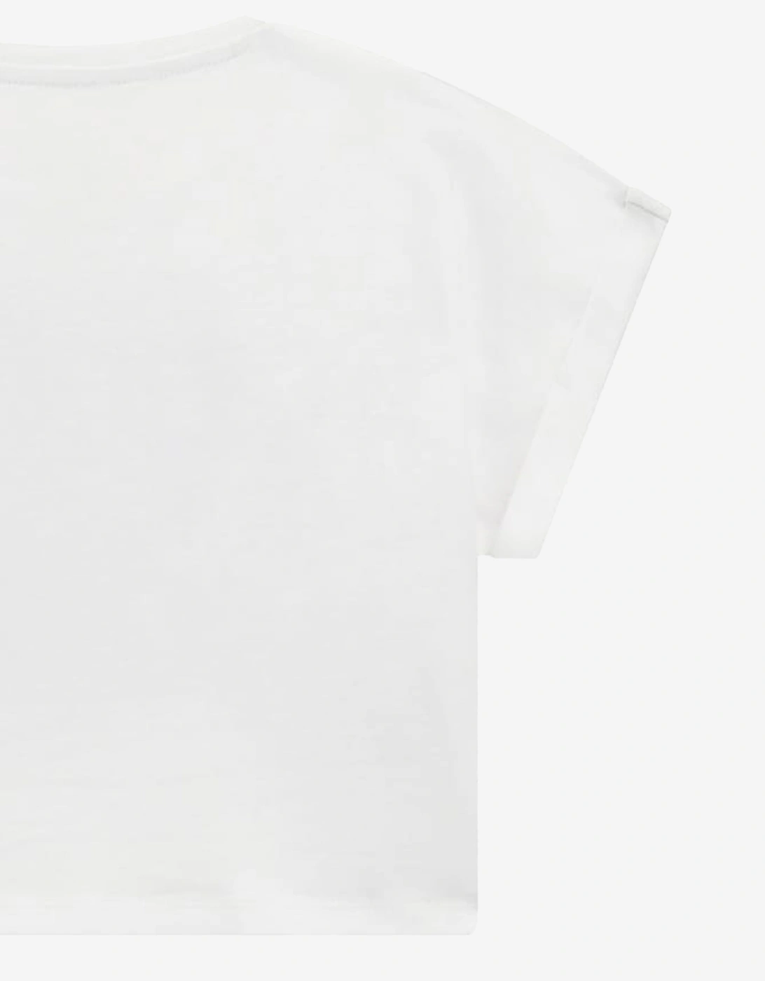 Girls Cropped Logo T-Shirt in White