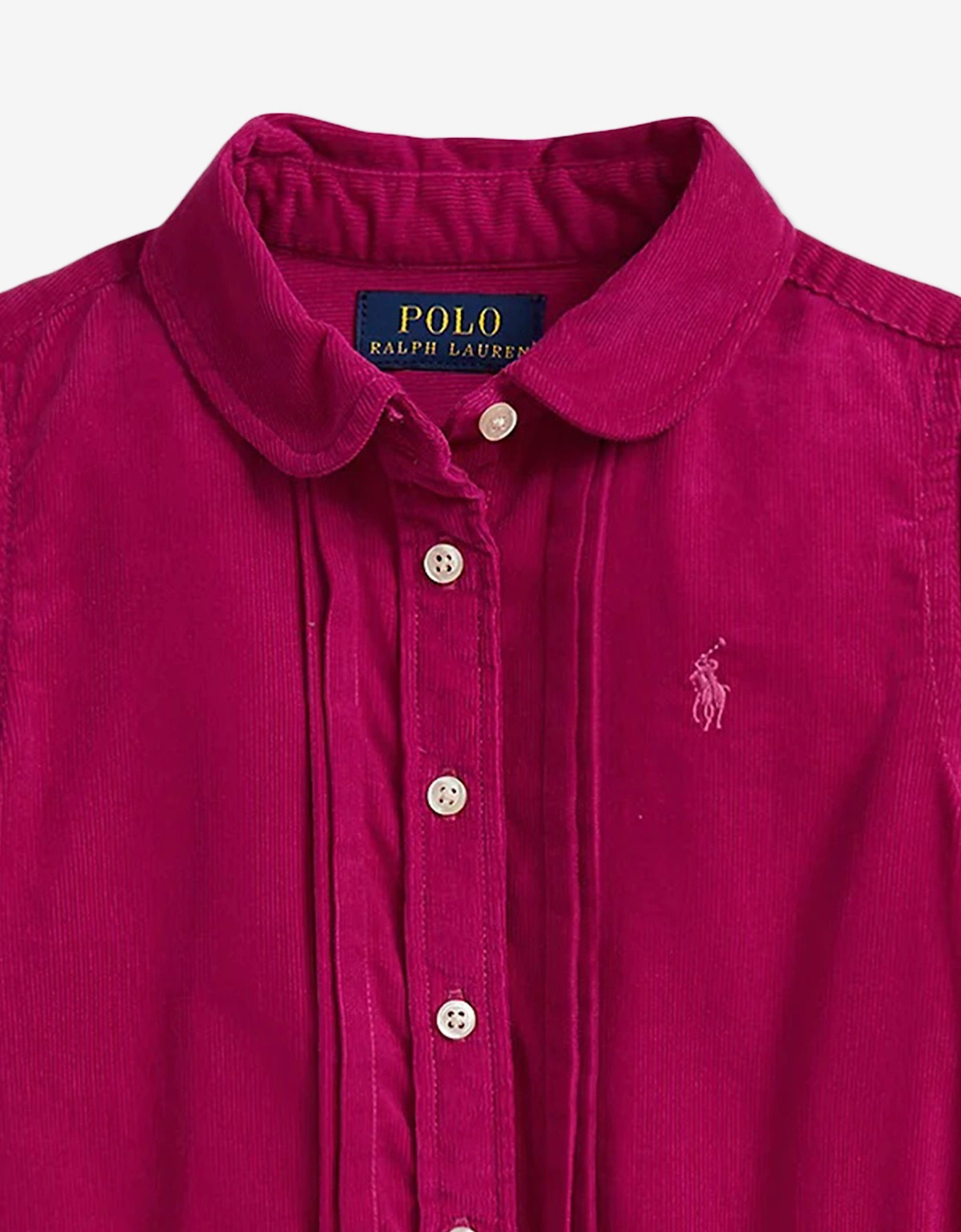 Girls Corduroy Shirt Dress in Pink