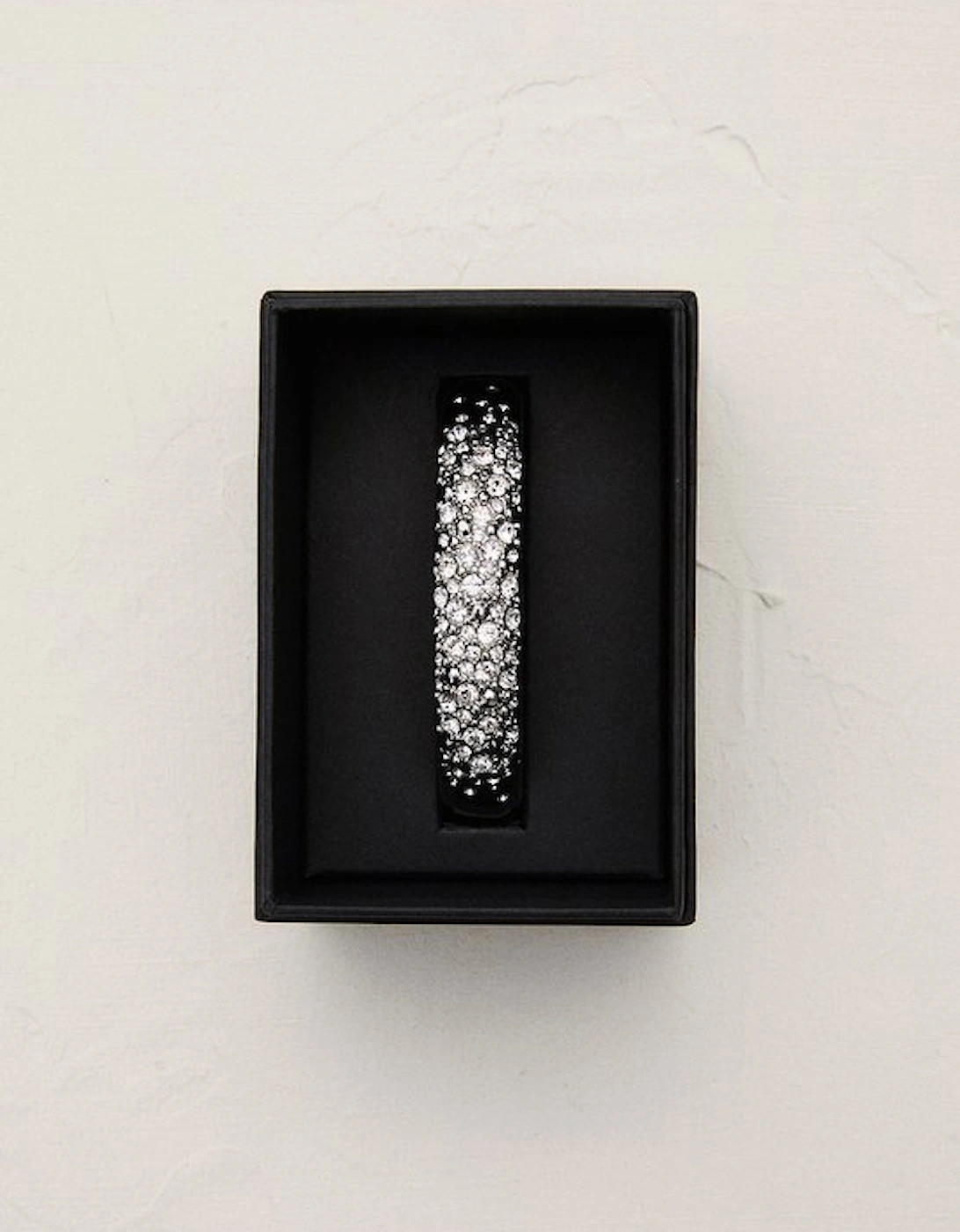 Silver Tone Encrusted Hoop & T-Bar Bangle