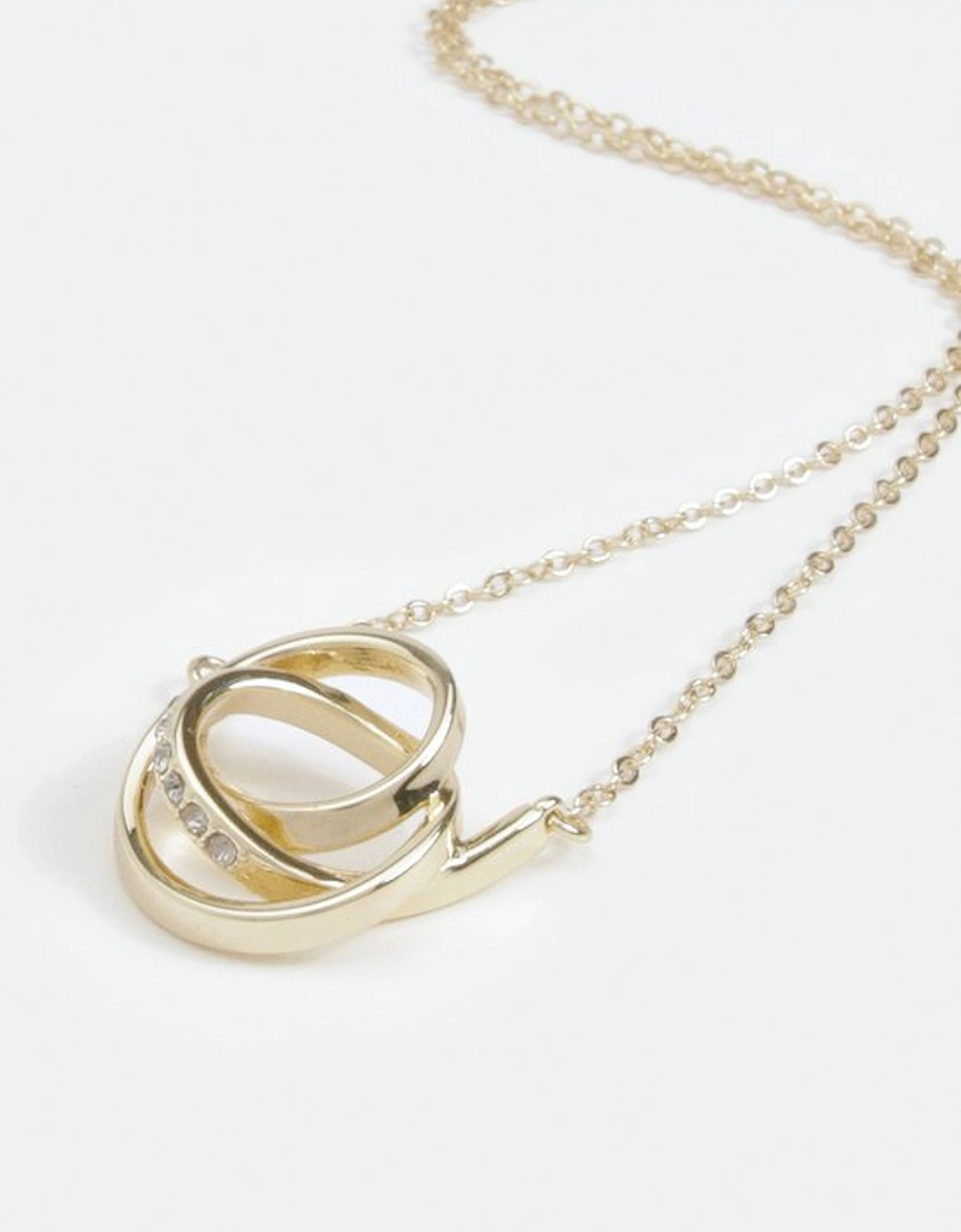 Crystal Ribbon Pendant Necklace