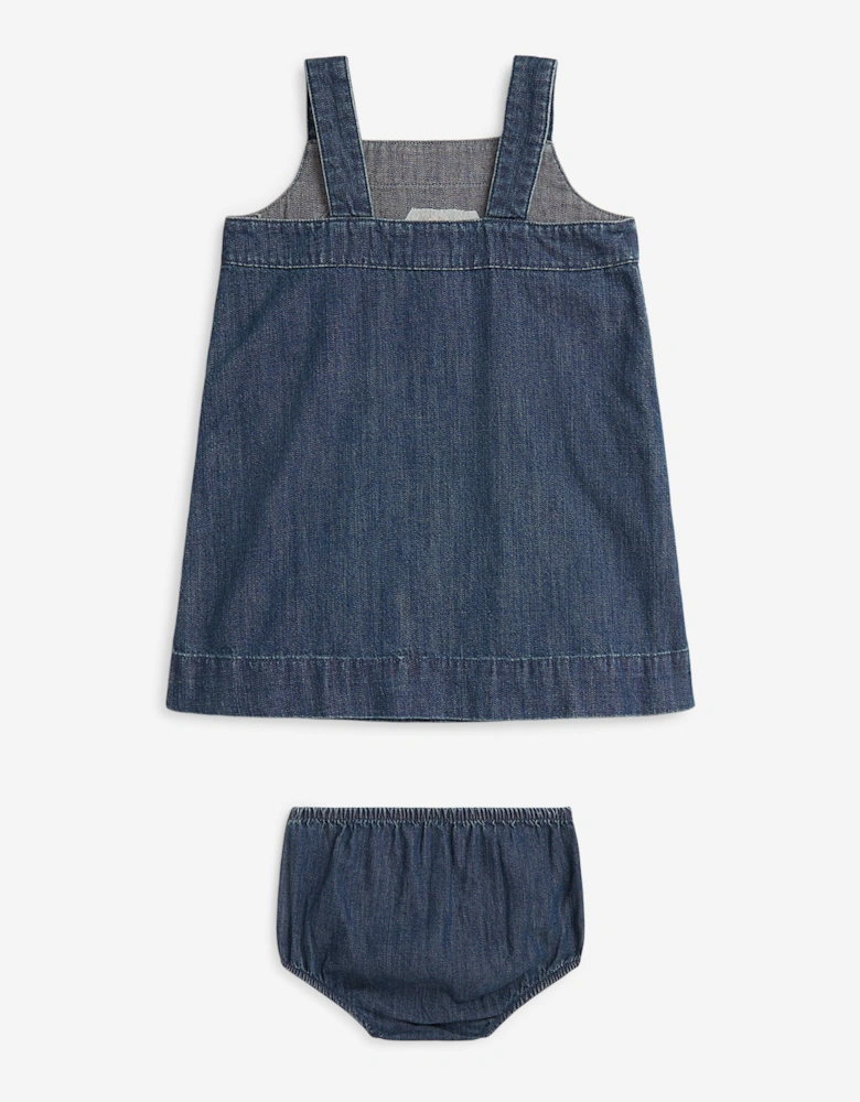 Baby Girls Polo Bear Pinafore Dress in Blue