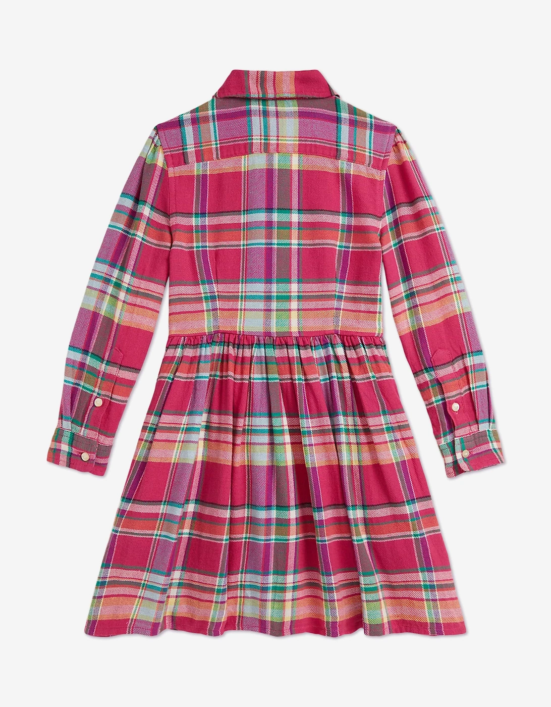 Girls Tartan Shirt Dress in Pink