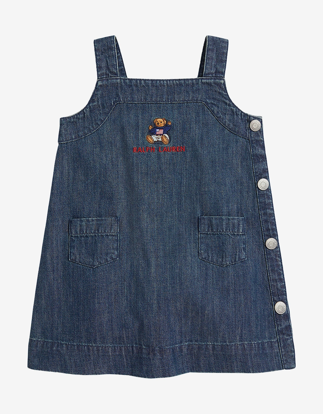 Baby Girls Polo Bear Pinafore Dress in Blue