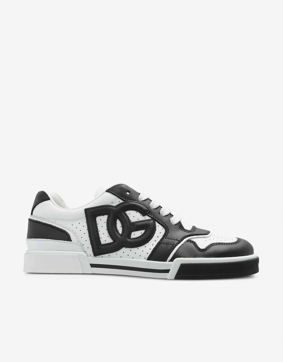 Boys Leather DG Logo Trainers in White, 5 of 4