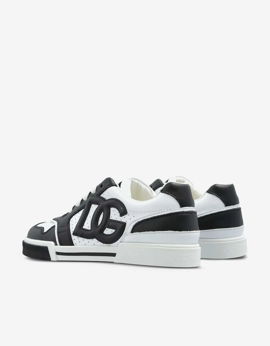 Boys Leather DG Logo Trainers in White