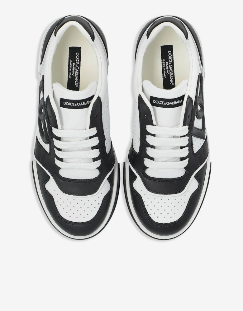 Boys Leather DG Logo Trainers in White