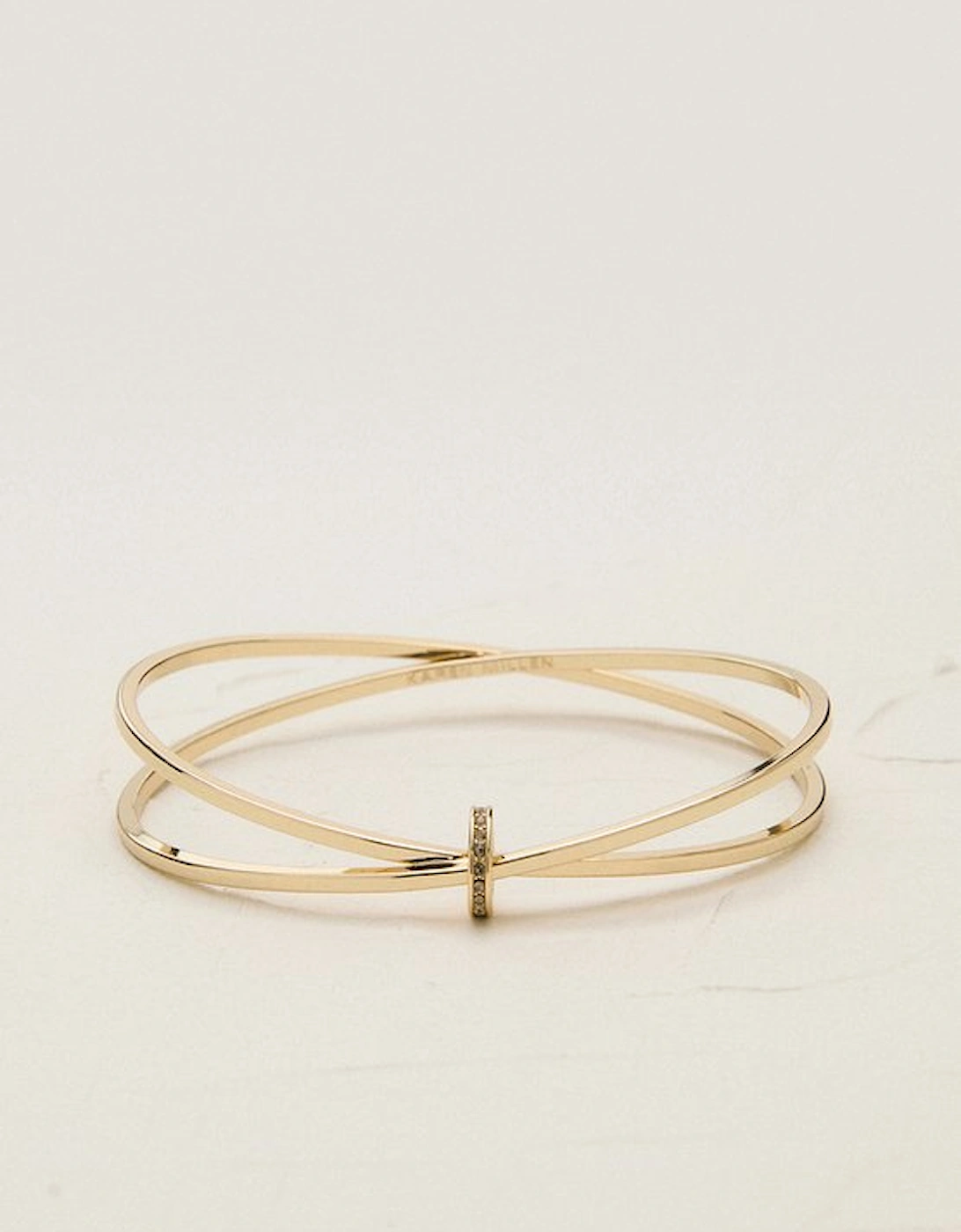 14kt Gold Plated Oval Pavé Chain Bangle