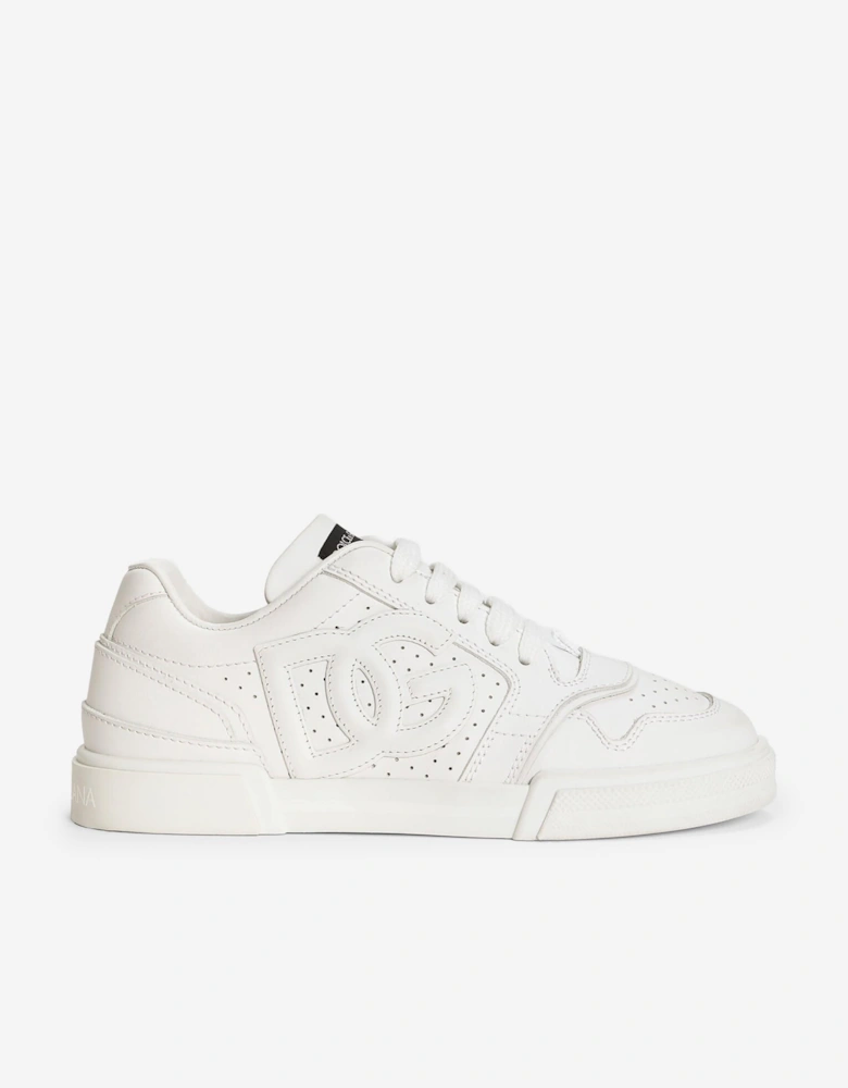 Boys Leather DG Logo Trainers in White