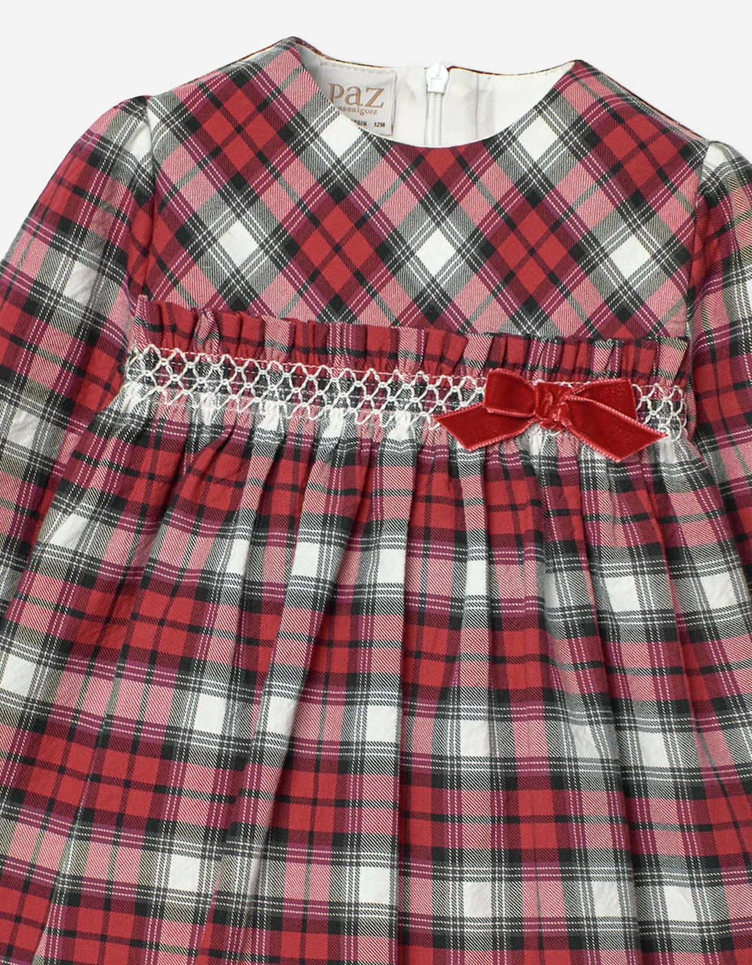 Girls Tartan Dress in Red