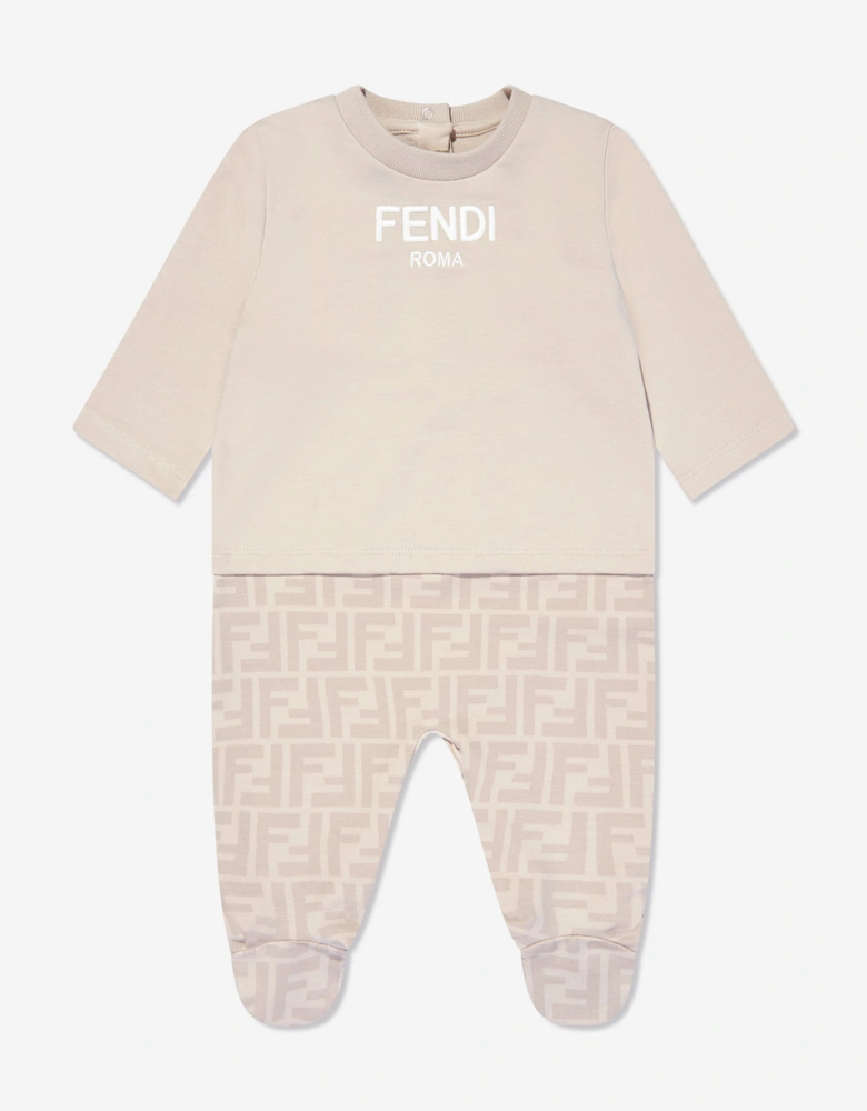 Baby 3 Piece Babygrow Gift Set in Beige
