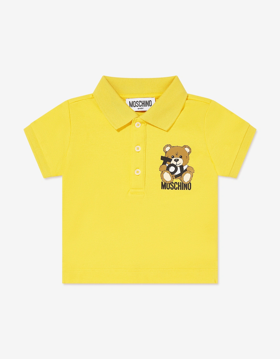 Baby Boys Teddy Bear Polo Shirt in Yellow, 5 of 4