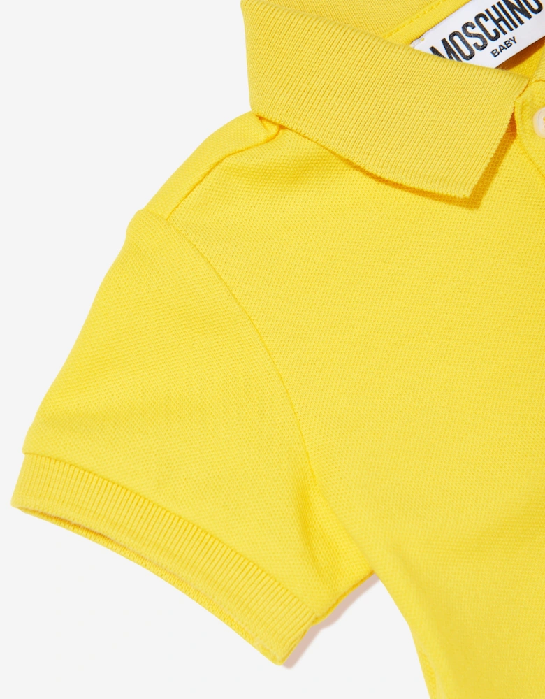 Baby Boys Teddy Bear Polo Shirt in Yellow