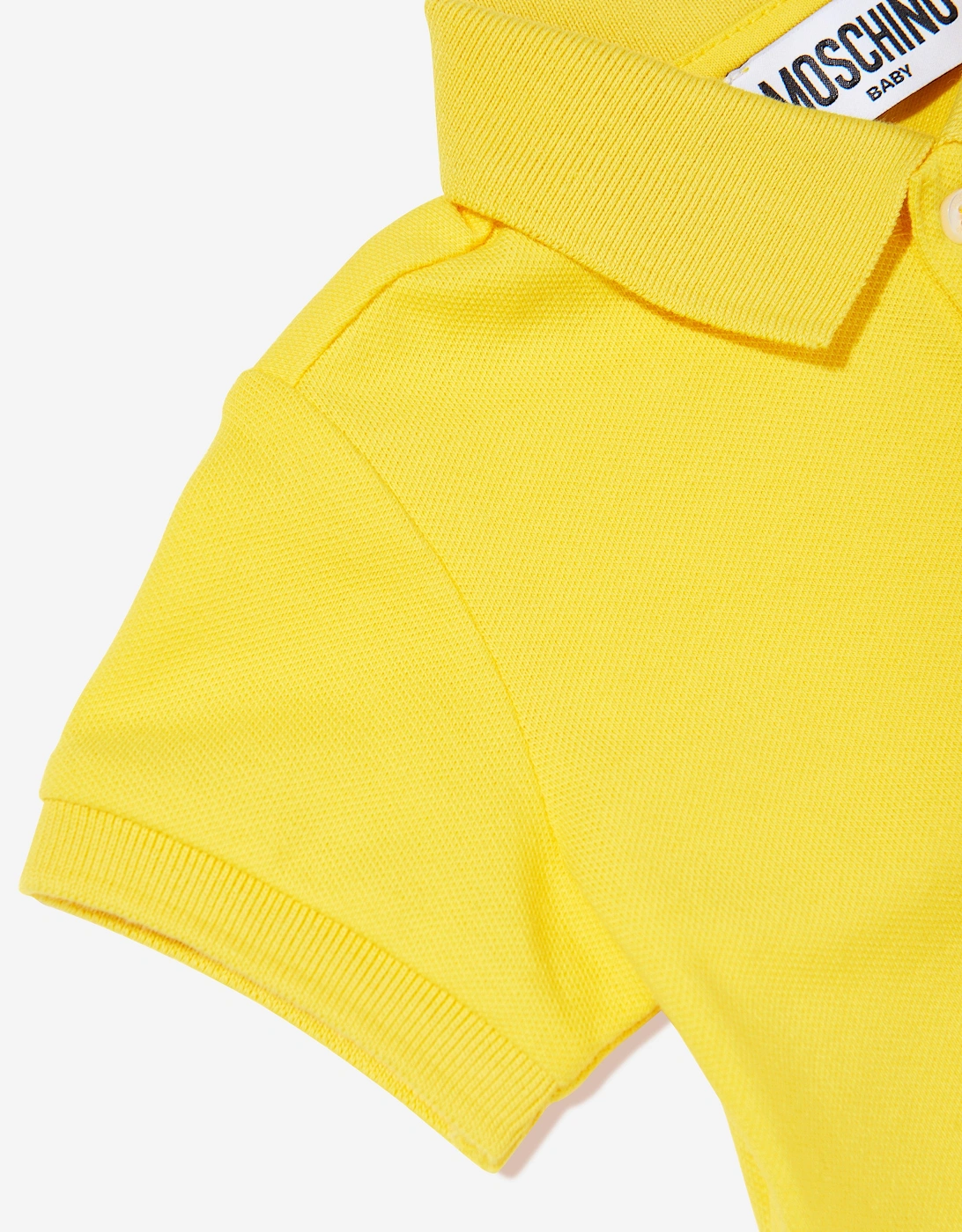 Baby Boys Teddy Bear Polo Shirt in Yellow