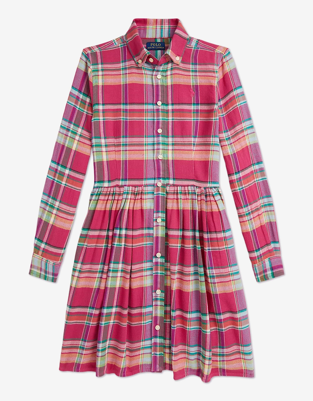 Girls Tartan Shirt Dress in Pink, 5 of 4