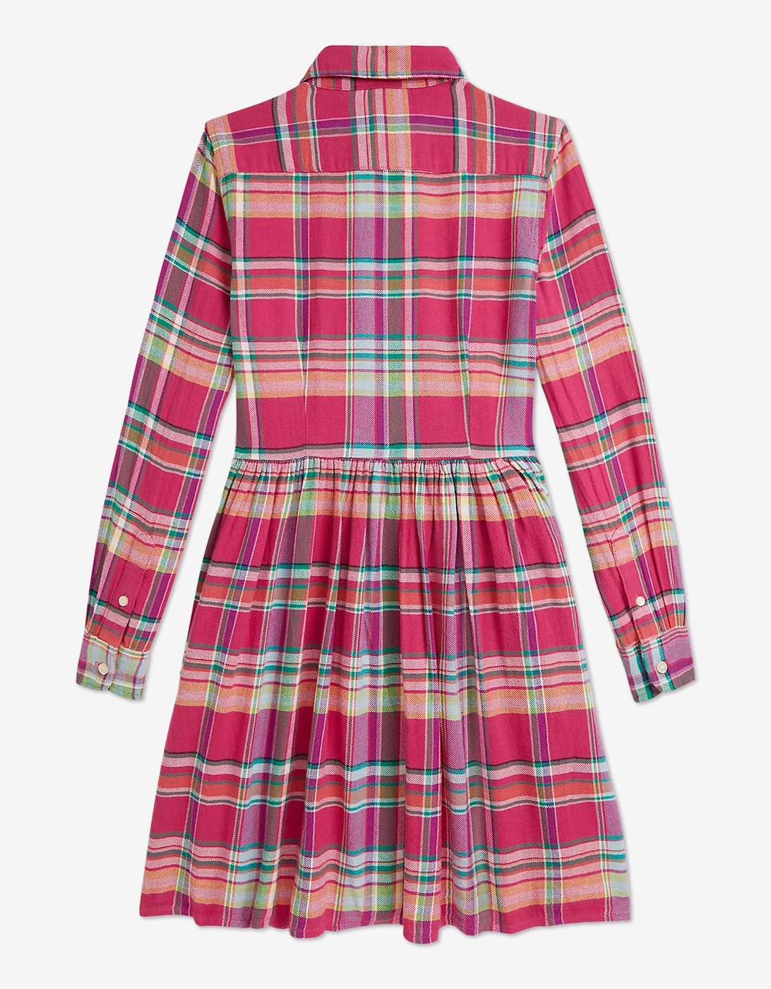Girls Tartan Shirt Dress in Pink