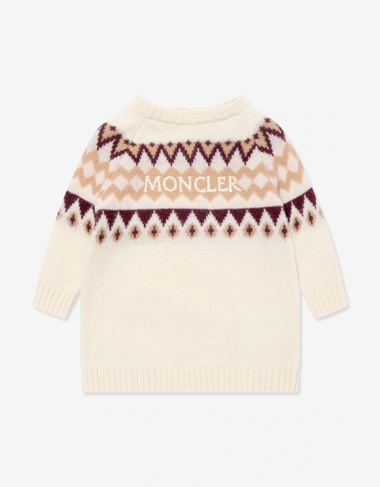 Enfant Baby Girls Wool Knitted Dress in Ivory